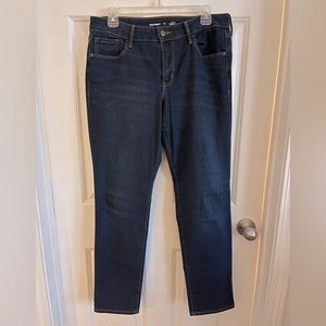 Old Navy Mid-Rise Power Slim Straight. Size 12, blue/denim.